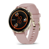 Garmin Venu 3S, Soft Gold Stainless Steel Bezel with Dust Rose Case and Silicone Band - Fitness New Zealand