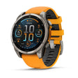 fenix 8 – 47 mm, AMOLED Sapphire, Titanium with Spark Orange/Graphite Silicone Band