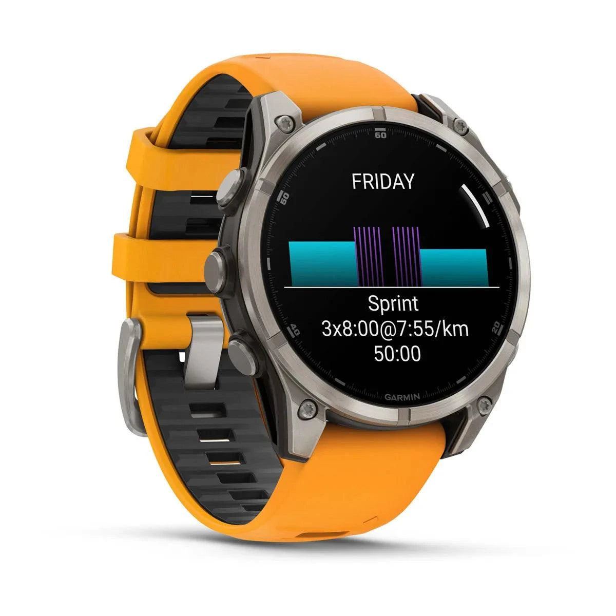 Garmin fenix 5 plus sapphire titanium optic solar flare orange band online