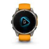 fenix 8 – 47 mm, AMOLED Sapphire, Titanium with Spark Orange/Graphite Silicone Band