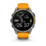 fenix 8 – 47 mm, AMOLED Sapphire, Titanium with Spark Orange/Graphite Silicone Band