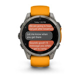 fenix 8 – 47 mm, AMOLED Sapphire, Titanium with Spark Orange/Graphite Silicone Band