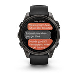 fenix 8 – 47 mm, AMOLED Sapphire, Carbon Grey DLC Titanium with Black/Pebble Grey Silicone Band