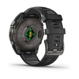 fenix 8 – 47 mm, AMOLED Sapphire, Carbon Grey DLC Titanium with Black/Pebble Grey Silicone Band