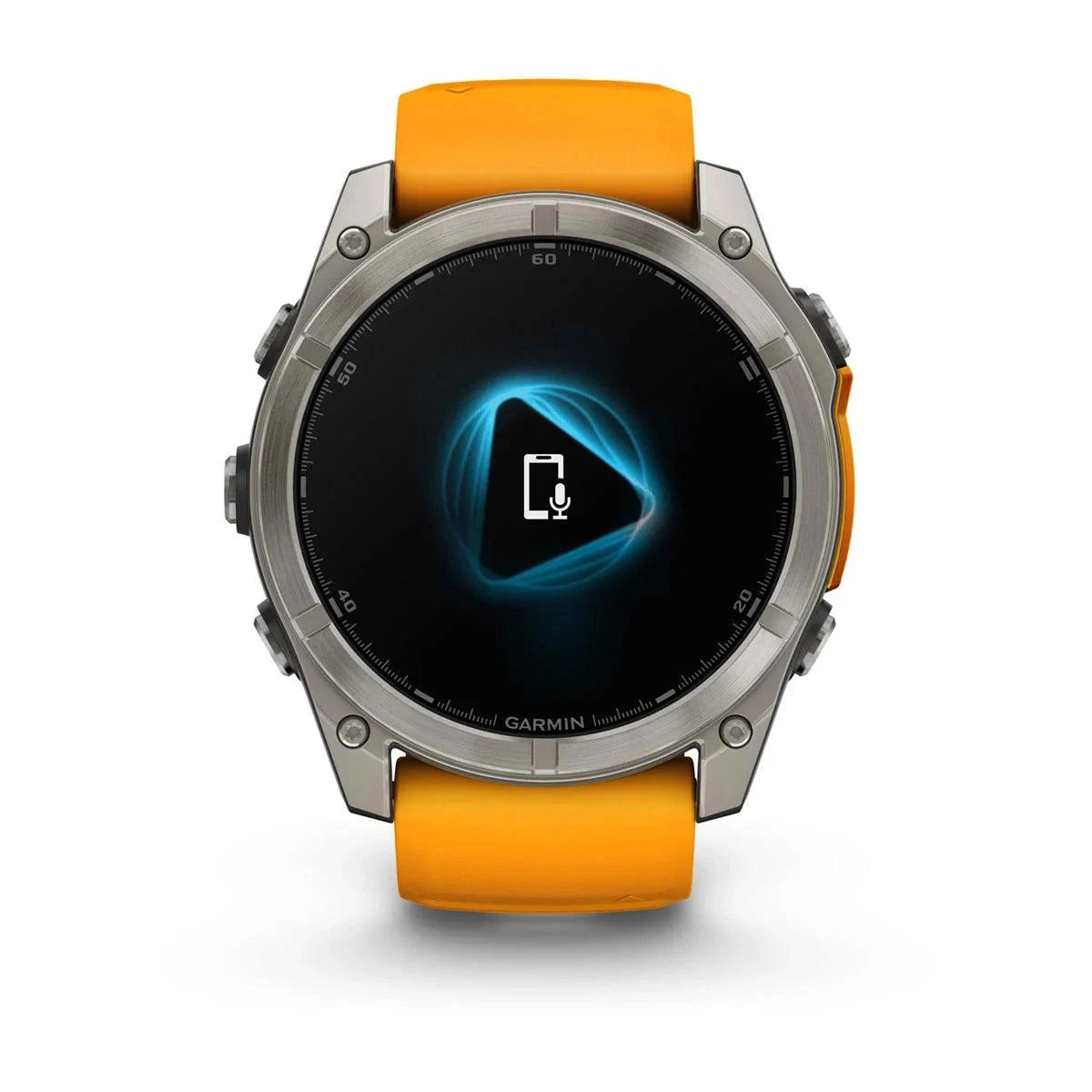 fenix 8 – 51 mm, AMOLED Sapphire, Titanium with Spark Orange/Graphite Silicone Band