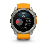 fenix 8 – 51 mm, AMOLED Sapphire, Titanium with Spark Orange/Graphite Silicone Band