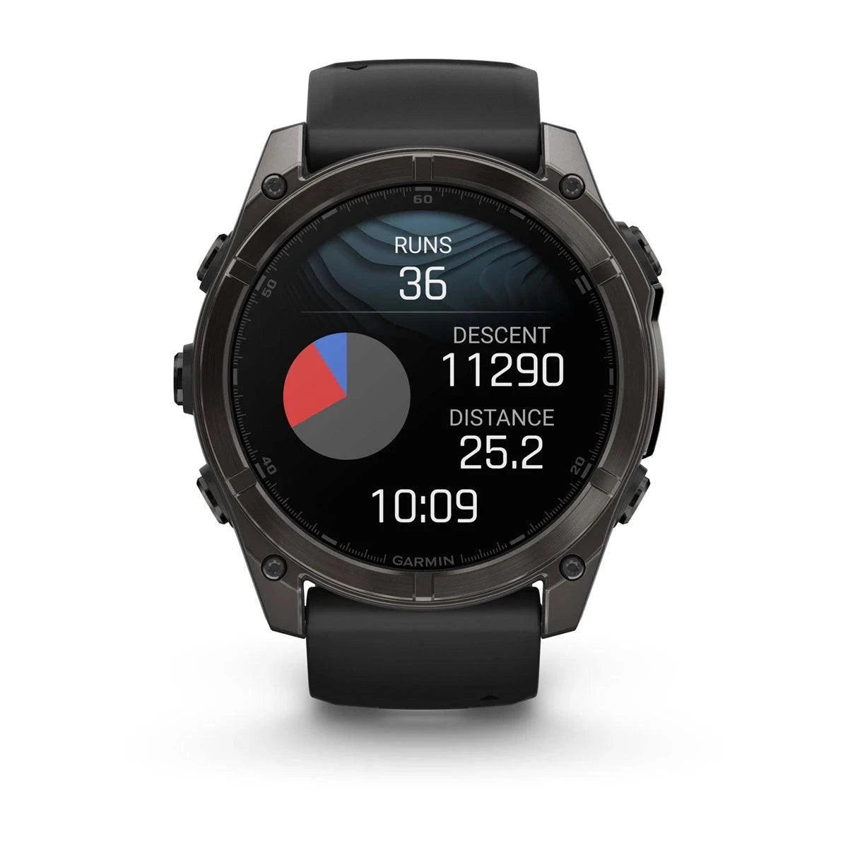 fenix 8 – 51 mm, AMOLED Sapphire, Carbon Grey DLC with Black/Pebble Grey Silicone Band