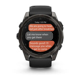 fenix 8 – 51 mm, AMOLED Sapphire, Carbon Grey DLC with Black/Pebble Grey Silicone Band