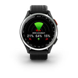 Garmin Approach S44 Silver Aluminium Bezel with Black Silicone Band