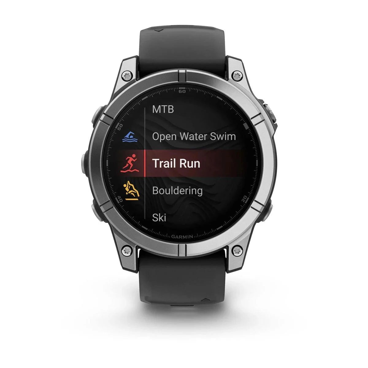 Garmin fenix E – 47 mm, AMOLED Stainless Steel with Black Silicone Band