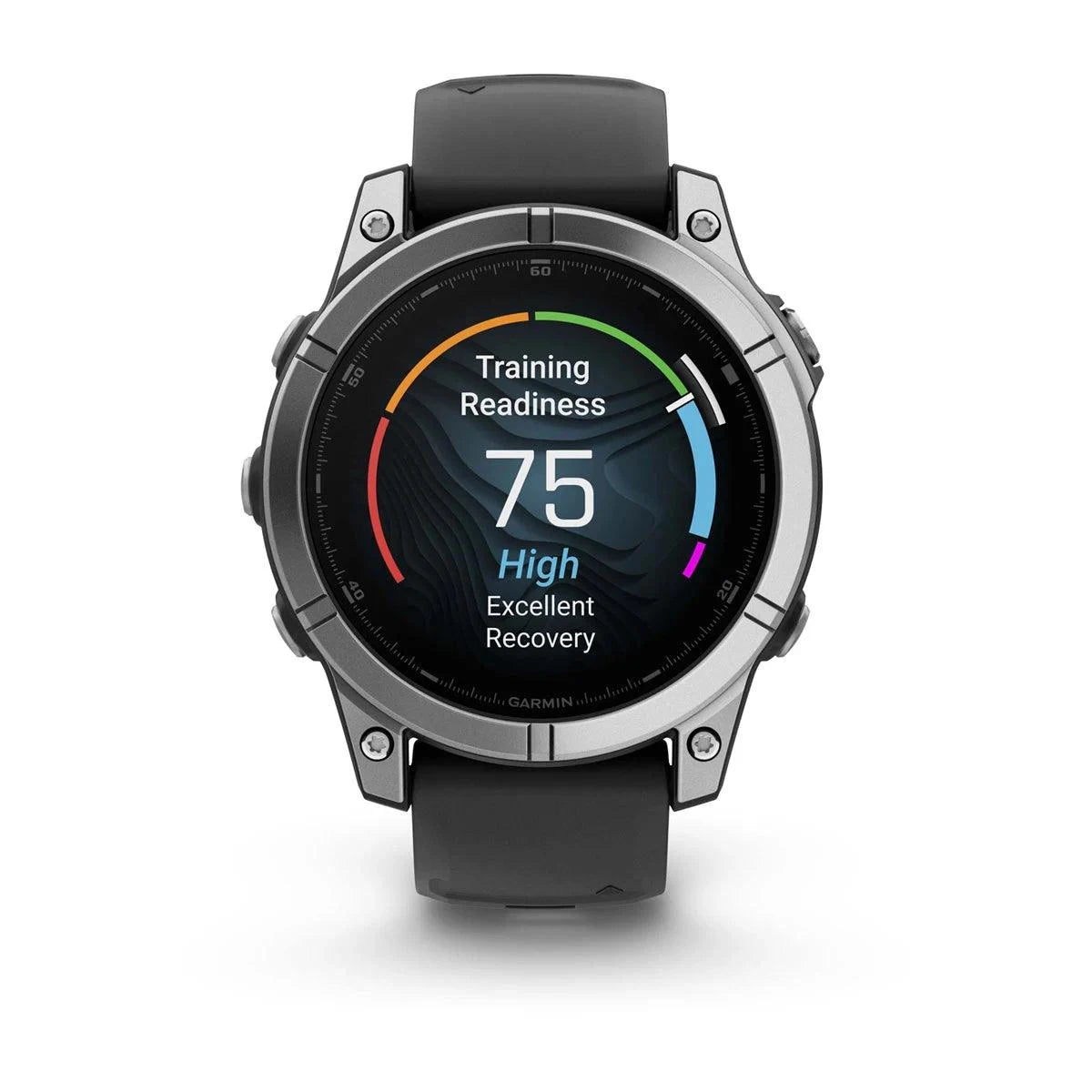 Garmin fenix E – 47 mm, AMOLED Stainless Steel with Black Silicone Band