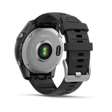 Garmin fenix E – 47 mm, AMOLED Stainless Steel with Black Silicone Band