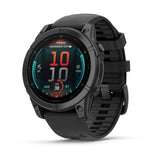 Garmin fenix E – 47 mm, AMOLED Slate Grey Steel with Black Silicone Band