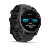 Garmin fenix E – 47 mm, AMOLED Slate Grey Steel with Black Silicone Band