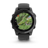 Garmin fenix E – 47 mm, AMOLED Slate Grey Steel with Black Silicone Band