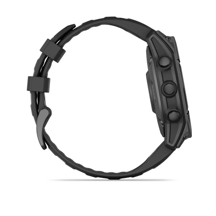 Garmin fenix E – 47 mm, AMOLED Slate Grey Steel with Black Silicone Band