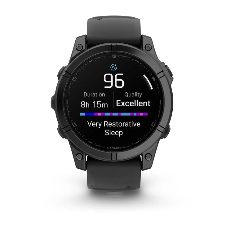 Garmin fenix E – 47 mm, AMOLED Slate Grey Steel with Black Silicone Band