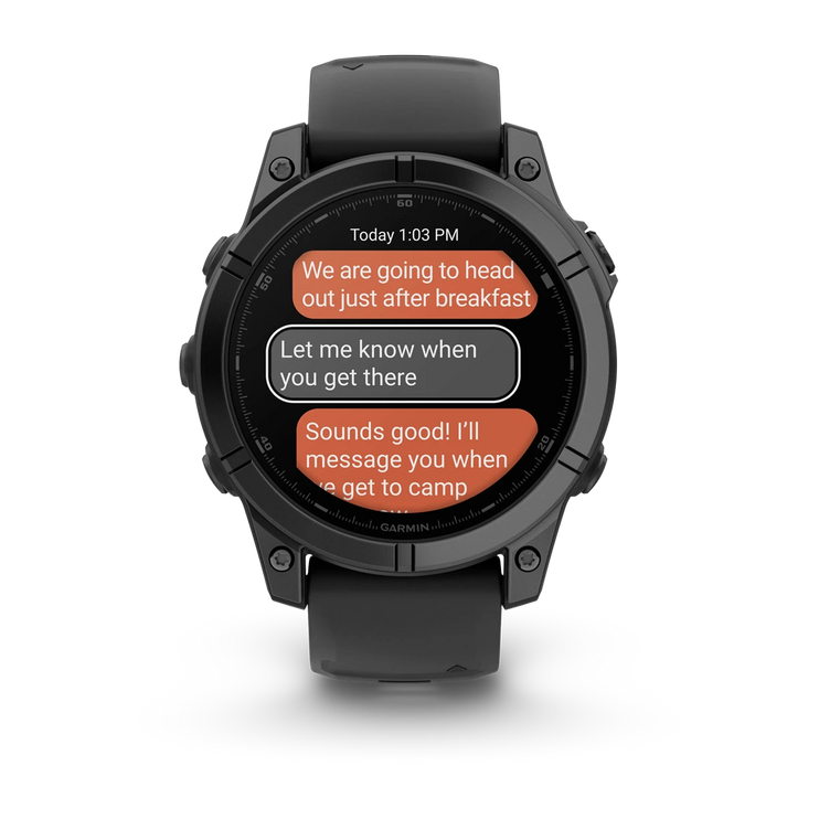 Garmin fenix E – 47 mm, AMOLED Slate Grey Steel with Black Silicone Band