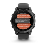 Garmin fenix E – 47 mm, AMOLED Slate Grey Steel with Black Silicone Band