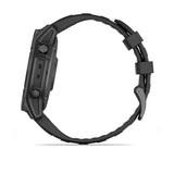 Garmin fenix E – 47 mm, AMOLED Slate Grey Steel with Black Silicone Band