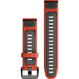 Garmin QuickFit 20 Watch Band, Flame Red/Graphite silicone