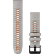 Garmin QuickFit 22 Watch Band – Fog Grey/Ember Orange Silicone