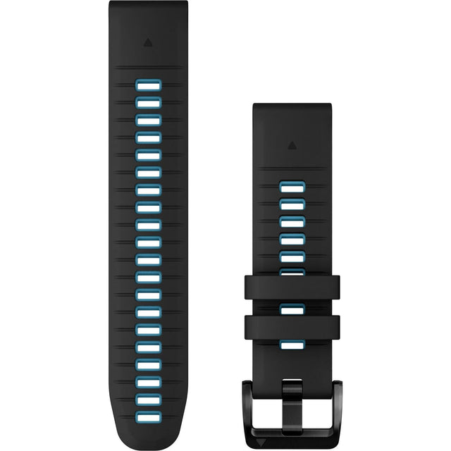 Garmin QuickFit 22 Watch Band – Black/Cirrus Blue Silicone