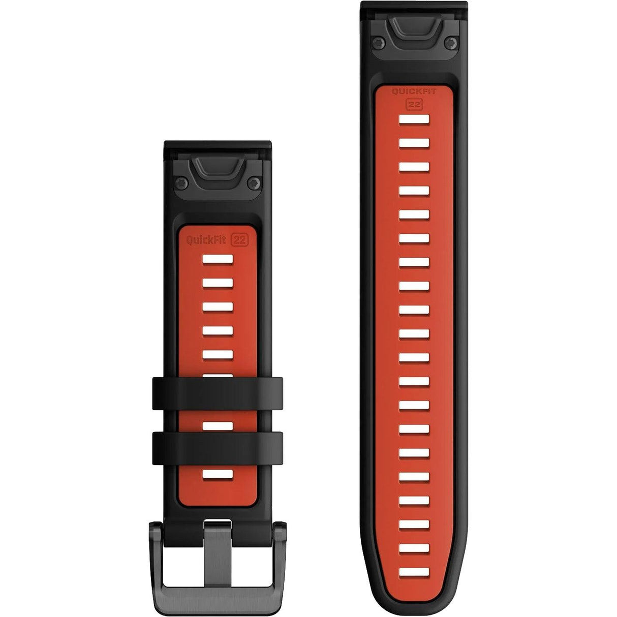 Garmin QuickFit 22 Watch Band – Black/Flame Red Silicone