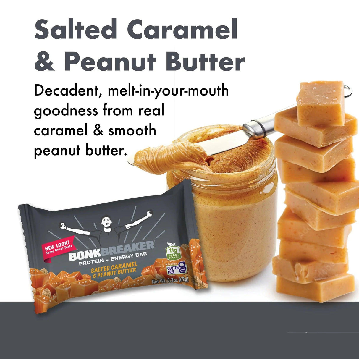 Bonk Breaker Salted Caramel and Peanut Butter Bar - Fitness New Zealand