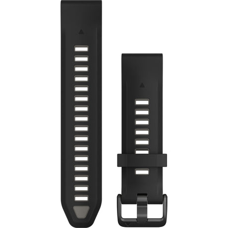 Garmin QuickFit 20 Watch Band, Black/Pebble Grey Silicone