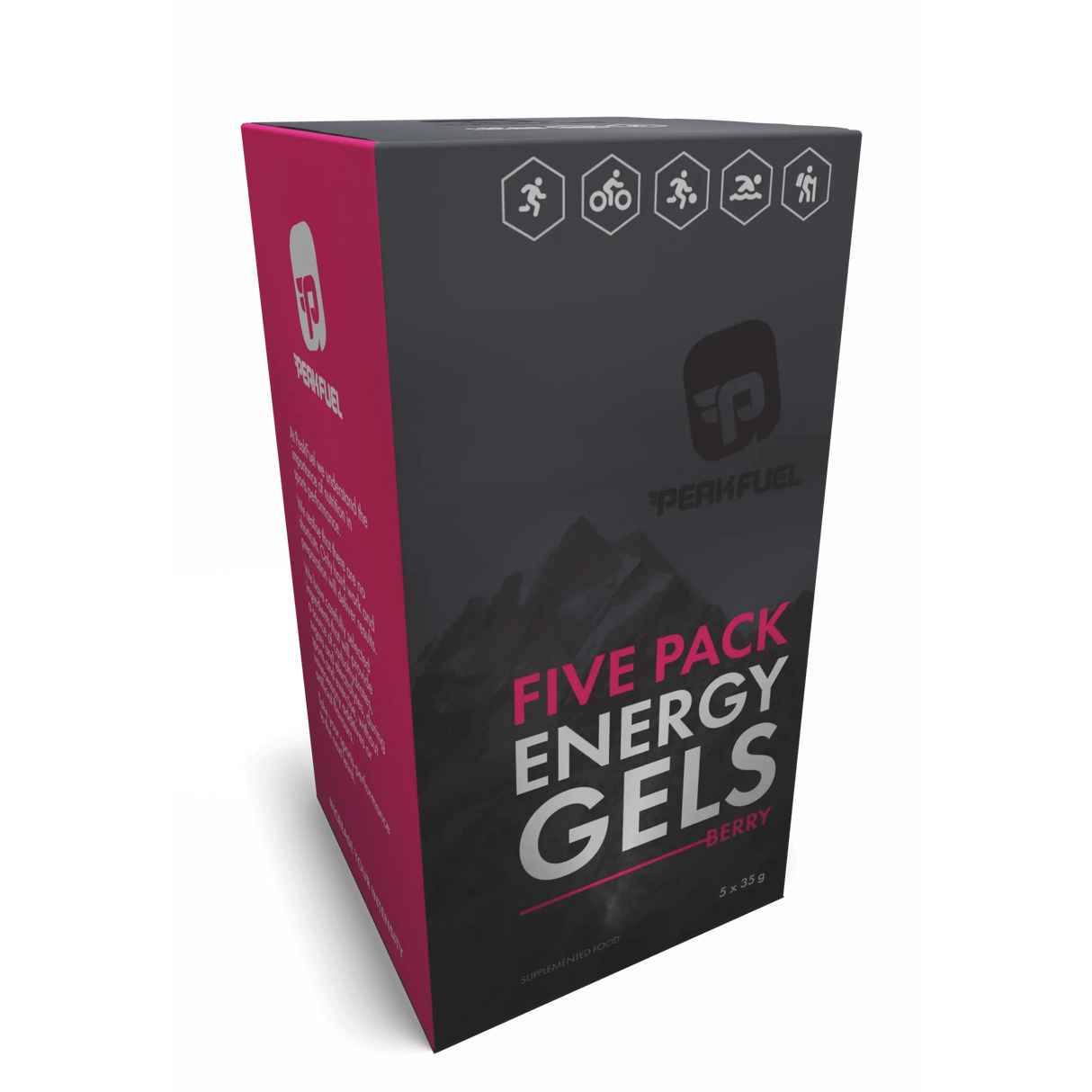 PEAKFUEL Berry 35g Energy Gels + 30mg Caffeine - Box of 5