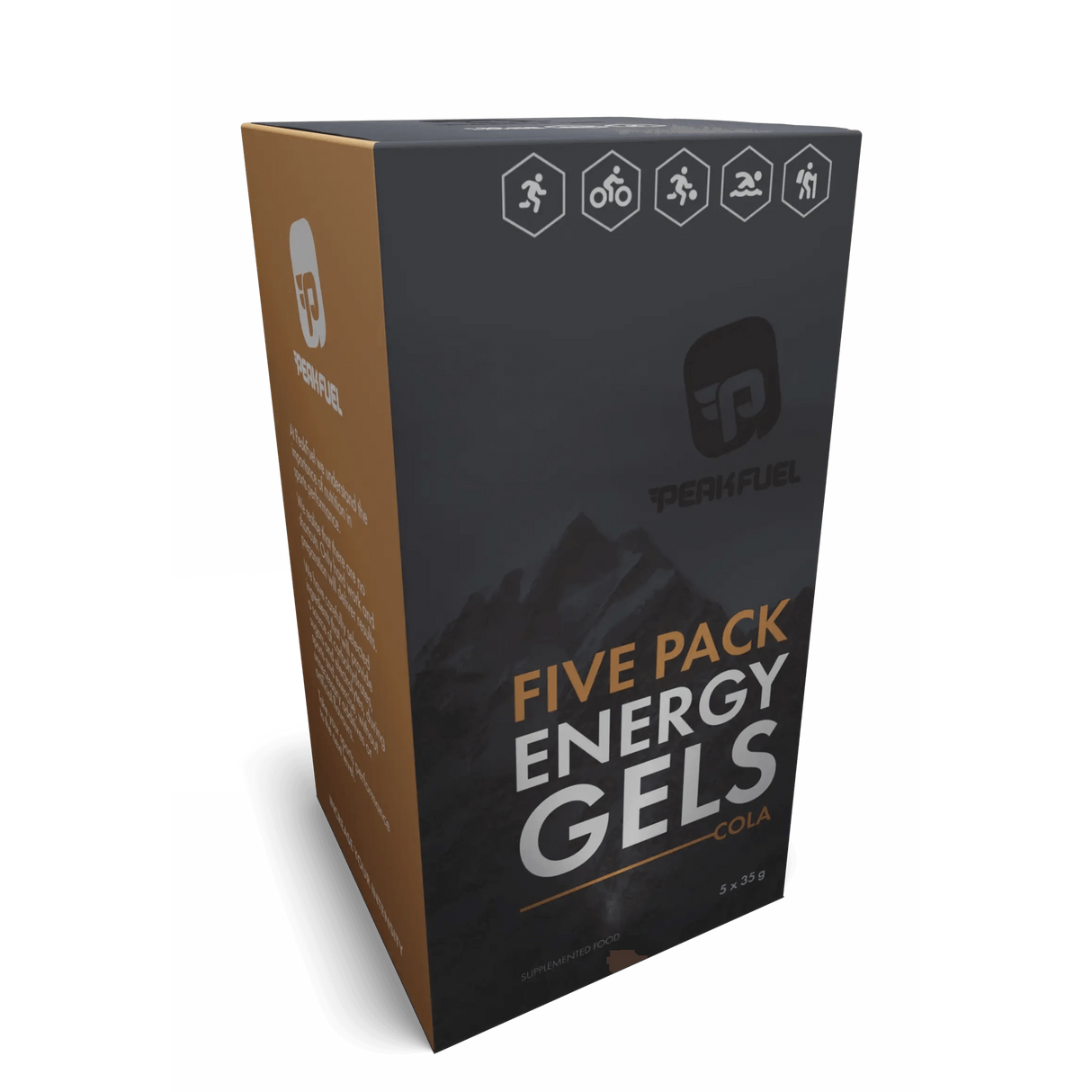 PEAKFUEL Cola 35g Energy Gels + 30mg Caffeine - Box of 5