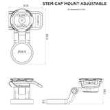 Quad Lock Adjustable Stem Cap Mount - Specs