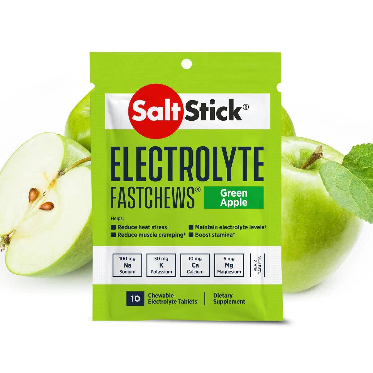 Saltstick FastChews - Pack of 10 Chewable Electrolytes - Green Apple