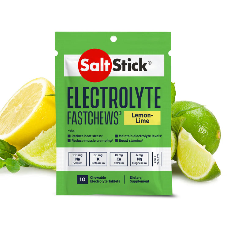 SaltStick FastChews - Pack of 10 Chewable Electrolytes - Lemon-Lime