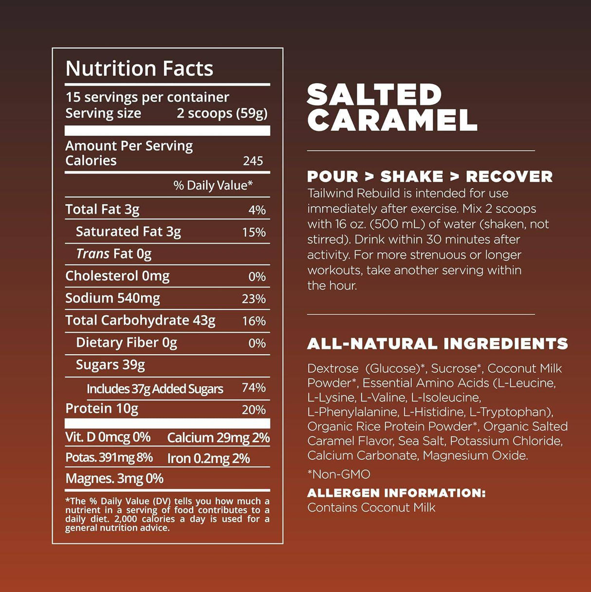 Tailwind Nutrition REBUILD Recovery Drink - Salted Caramel