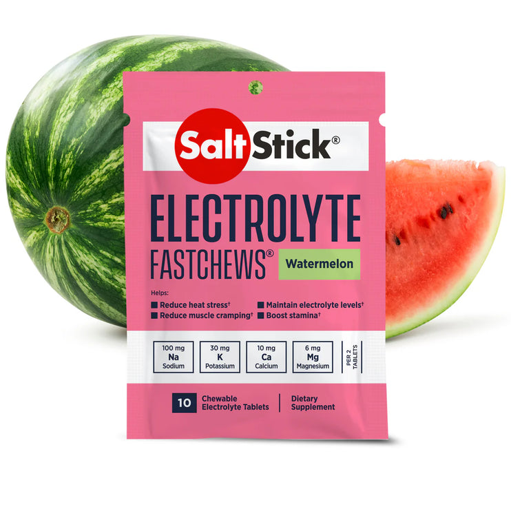 SaltStick FastChews - Pack of 10 Chewable Electrolytes - Watermelon