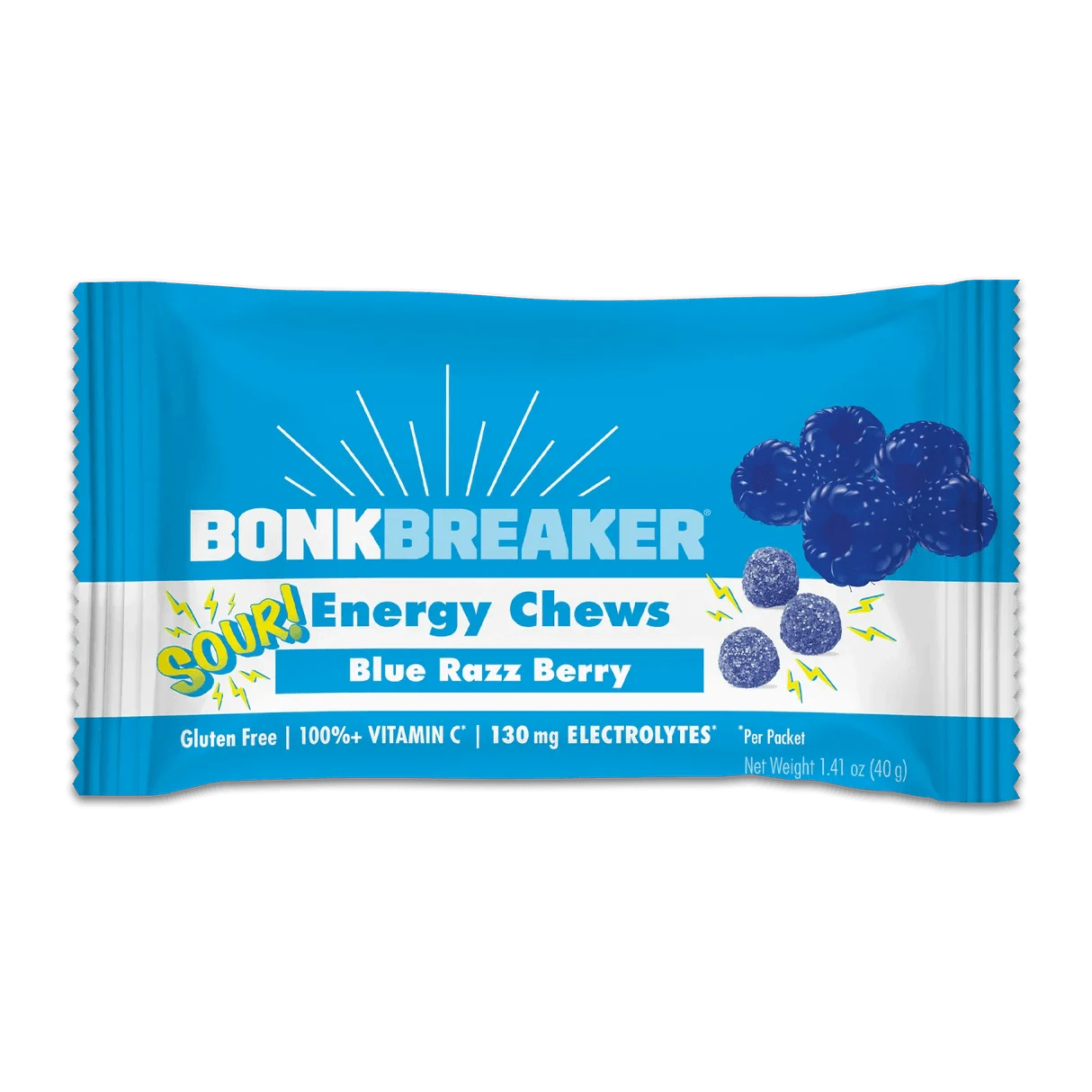 Bonk Breaker Sour Blue Razz Berry Energy Chews - 40g