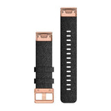 Garmin QuickFit 20 Heathered Black Nylon with Rose Gold Hardware