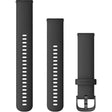 Garmin Quick Release Band 20mm – Black Silicone with Slate Hardware