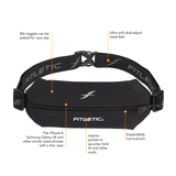 Fitletic Mini Sport Belt Runners Pouch – Black/Orange Zip - Fitness New Zealand