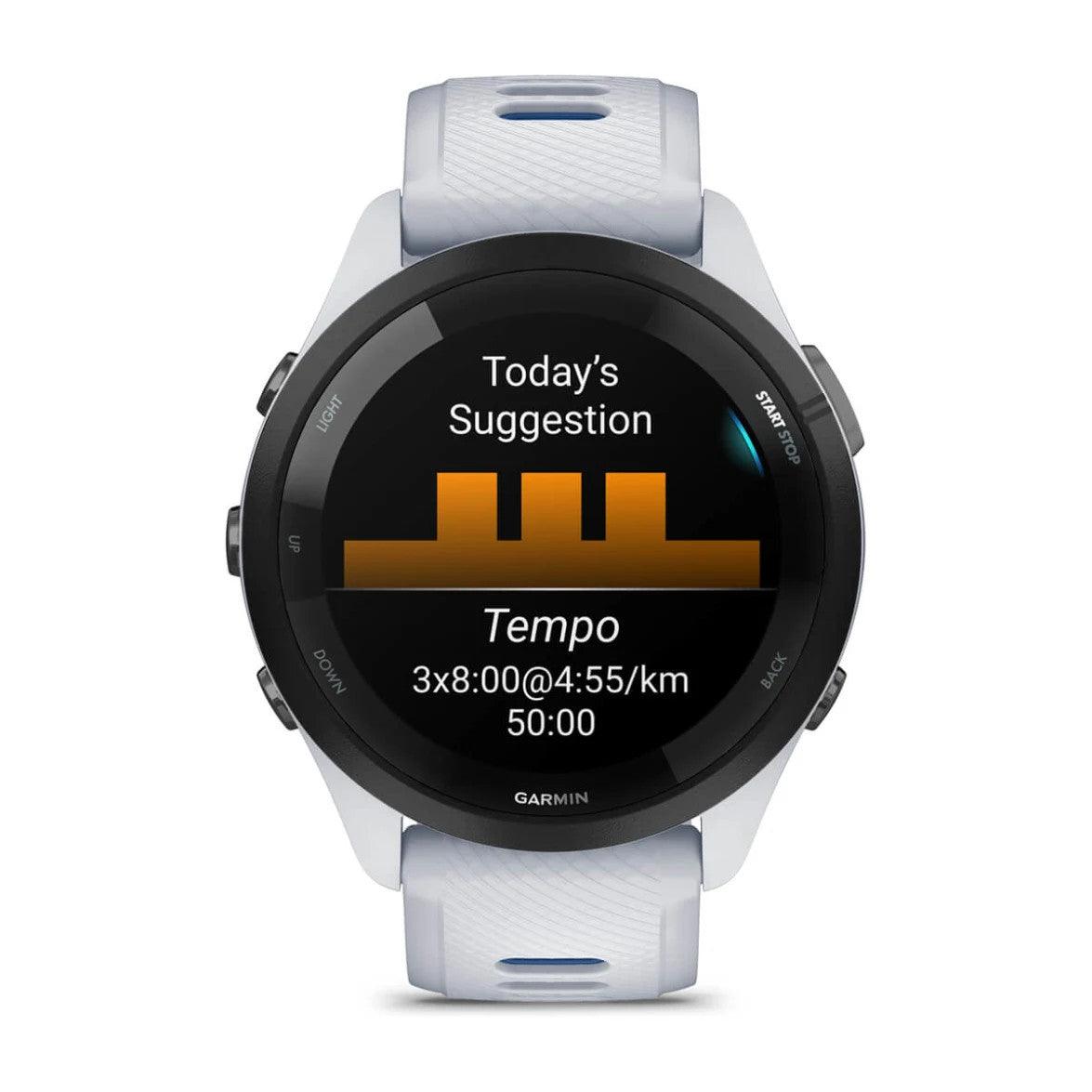 Garmin Forerunner 265 Multisport GPS Smartwatch – Black Bezel with Whitestone Case