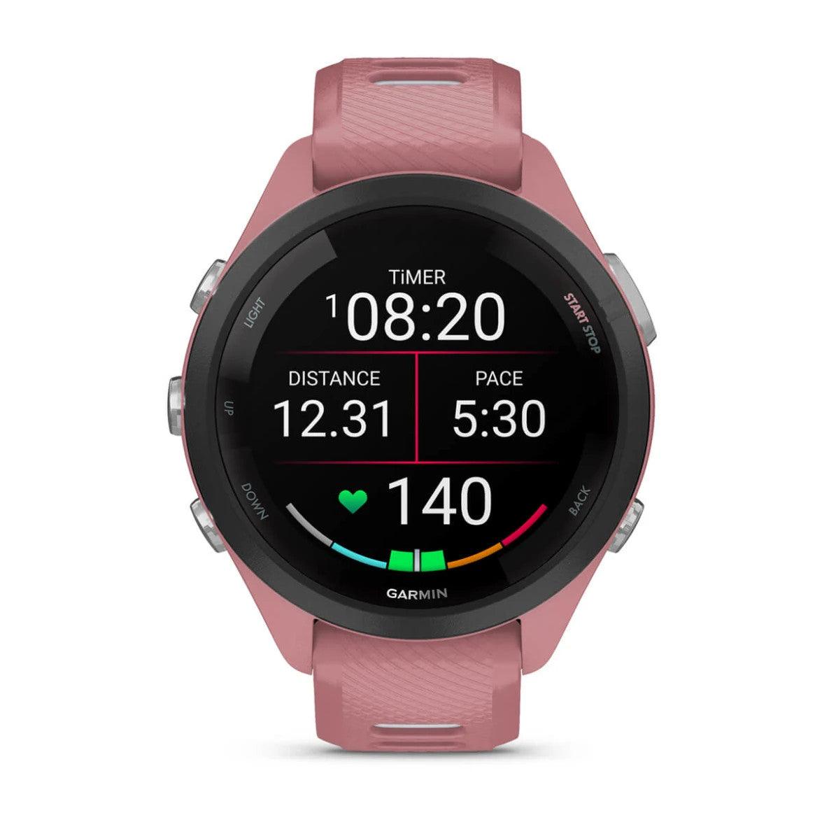 Garmin Forerunner 265S Multisport GPS Smartwatch – Black Bezel with Light Pink Case - Fitness New Zealand