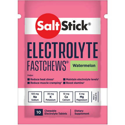 SaltStick FastChews - Pack of 10 Chewable Electrolytes - Watermelon