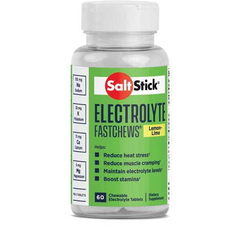 SaltStick FastChews - 60 Chewable Electrolytes - Lemon-Lime