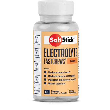 SaltStick FastChews - 60 Chewable Electrolytes - Peach