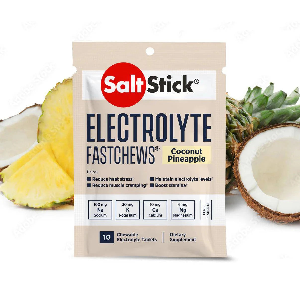 Saltstick FastChews - Pack of 10 Chewable Electrolytes - Coconut Pineapple