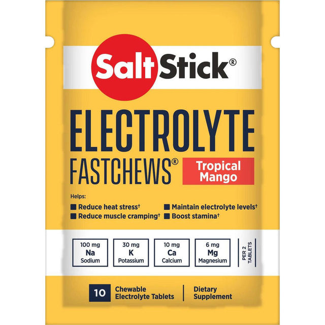 SaltStick FastChews - Pack of 10 Chewable Electrolytes - Tropical Mango