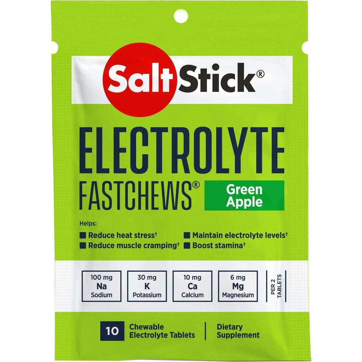 Saltstick FastChews - Pack of 10 Chewable Electrolytes - Green Apple