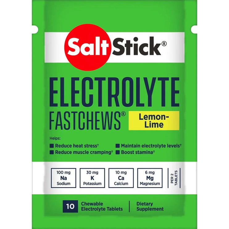 SaltStick FastChews - Pack of 10 Chewable Electrolytes - Lemon-Lime